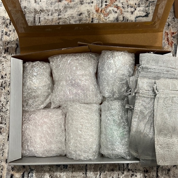 Mercury Glass Ornaments, set of 6 by Plow & Hearth with silvery ribbon - Picture 2 of 11